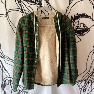SHEIN Green Fuzzy Flannel